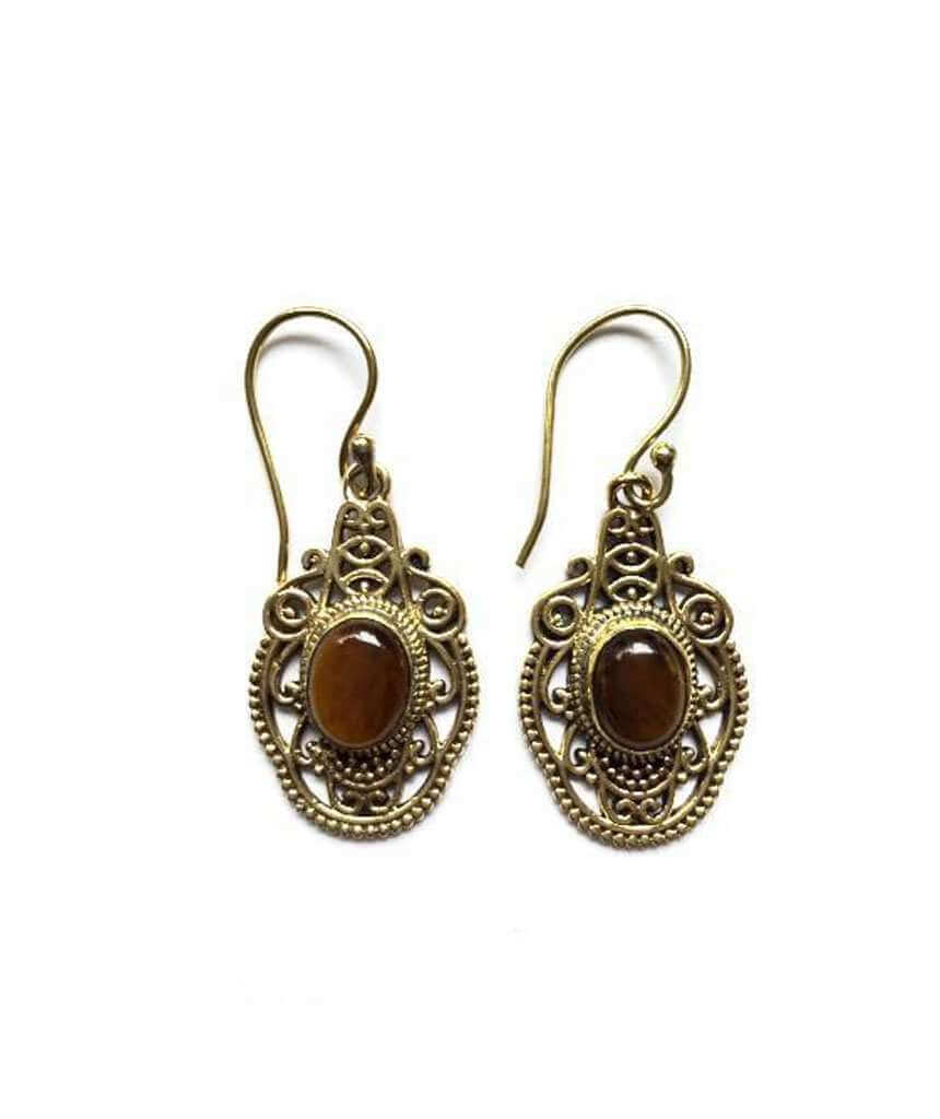 Brown Divine Stone Earrings