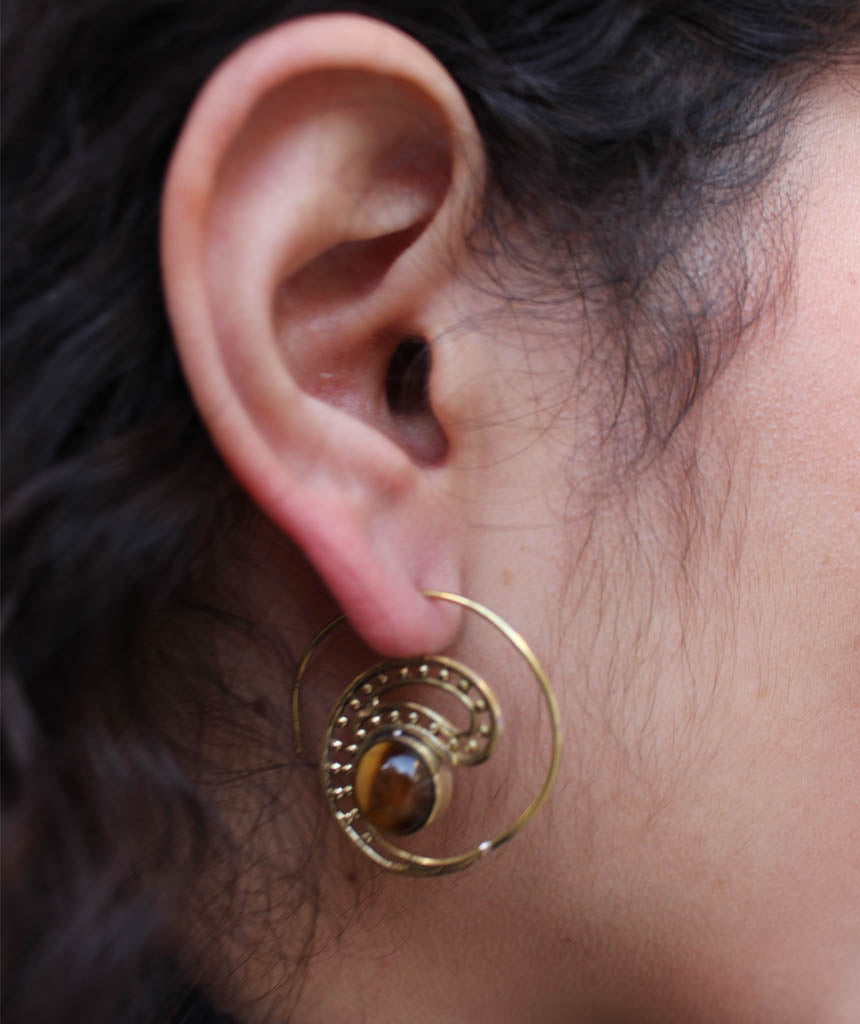 Tribal Earrings With Stone