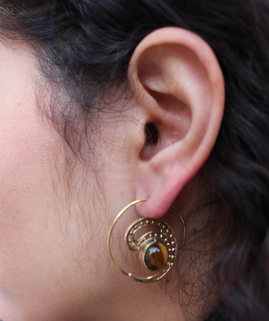 Tribal Earrings With Stone