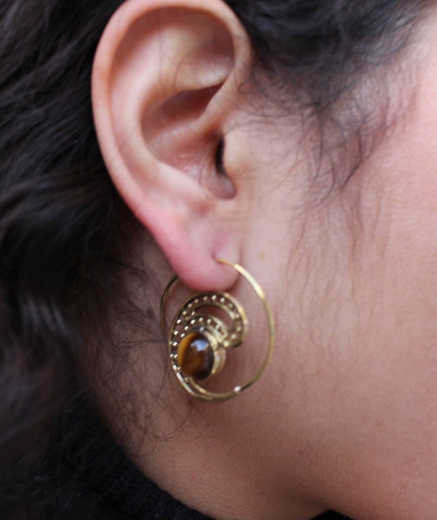 Tribal Earrings With Stone