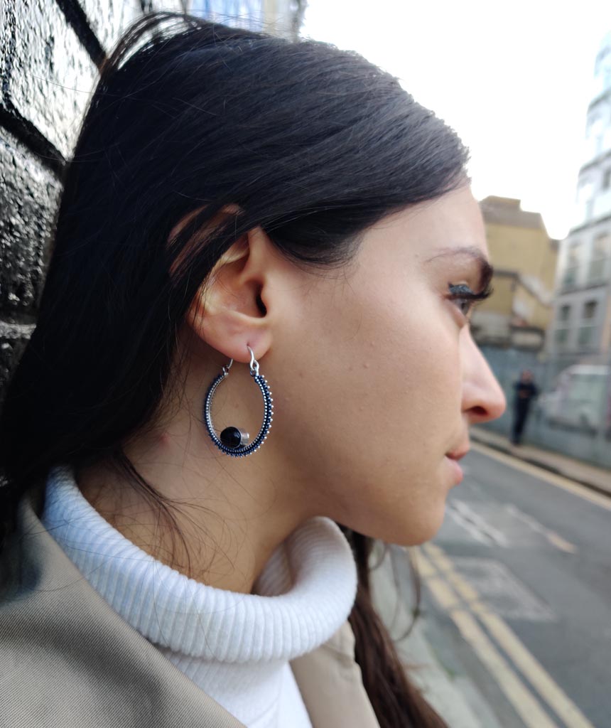 Circular Stone Earrings