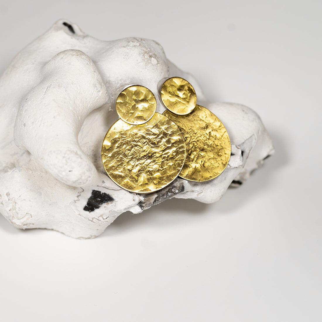 Elegant gold earrings with double circle