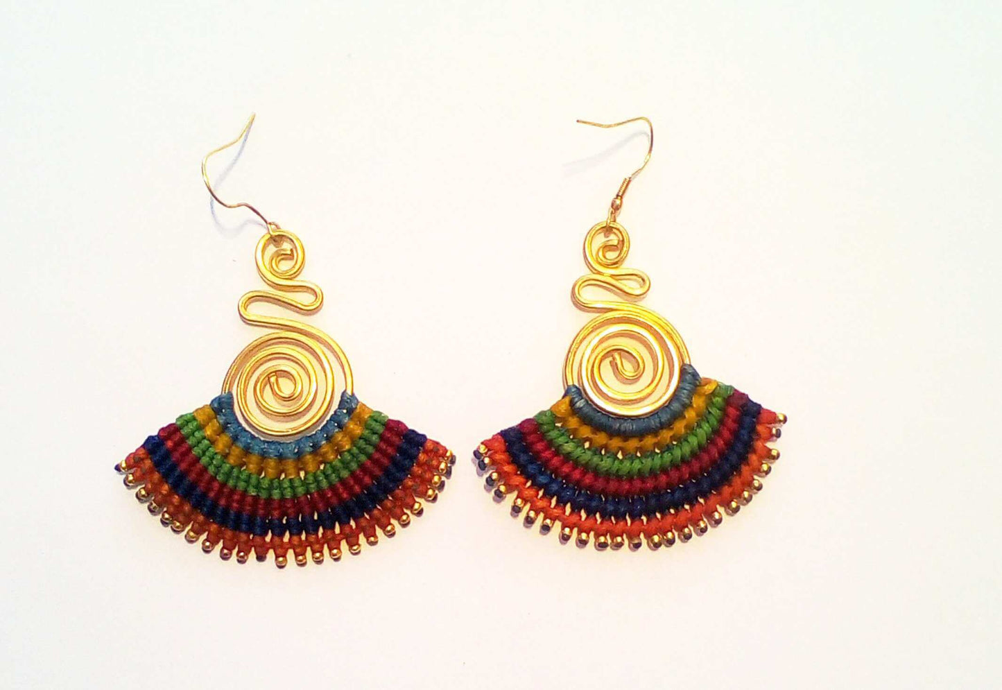 Fan Shaped Multicoloured Earrings