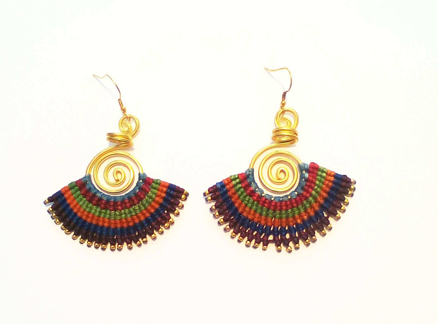 Fan Shaped Multicoloured Earrings