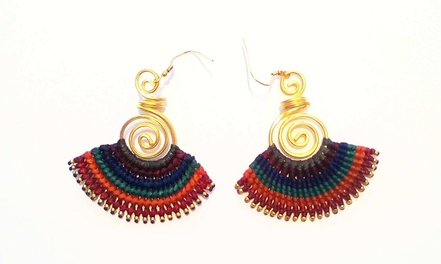 Fan Shaped Multicoloured Earrings