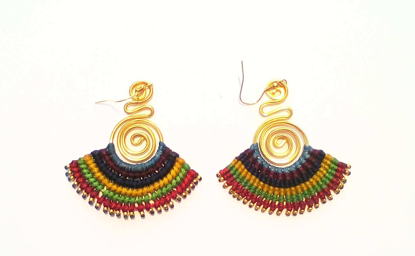 Fan Shaped Multicoloured Earrings