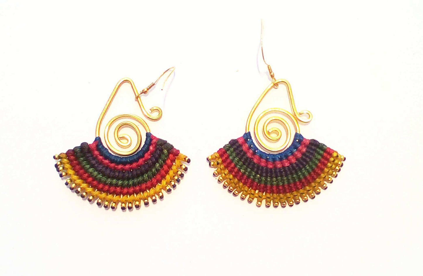 Fan Shaped Multicoloured Earrings