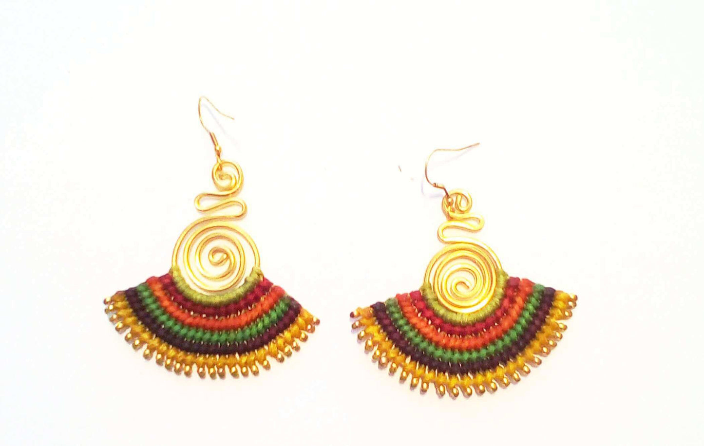 Fan Shaped Multicoloured Earrings