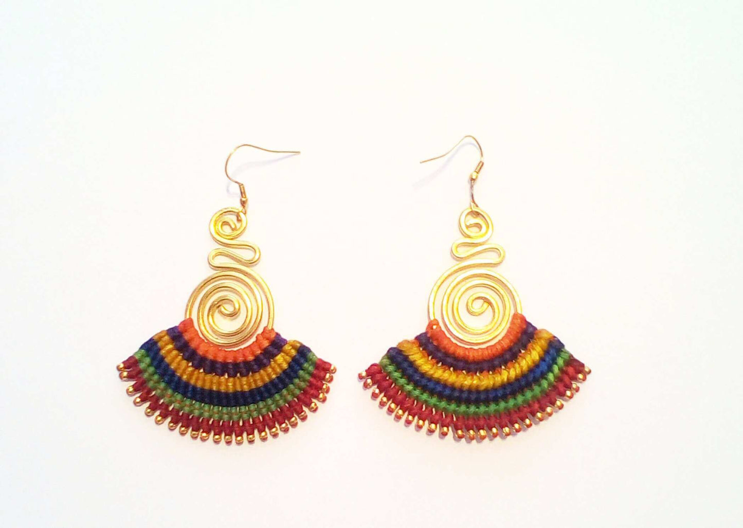 Fan Shaped Multicoloured Earrings