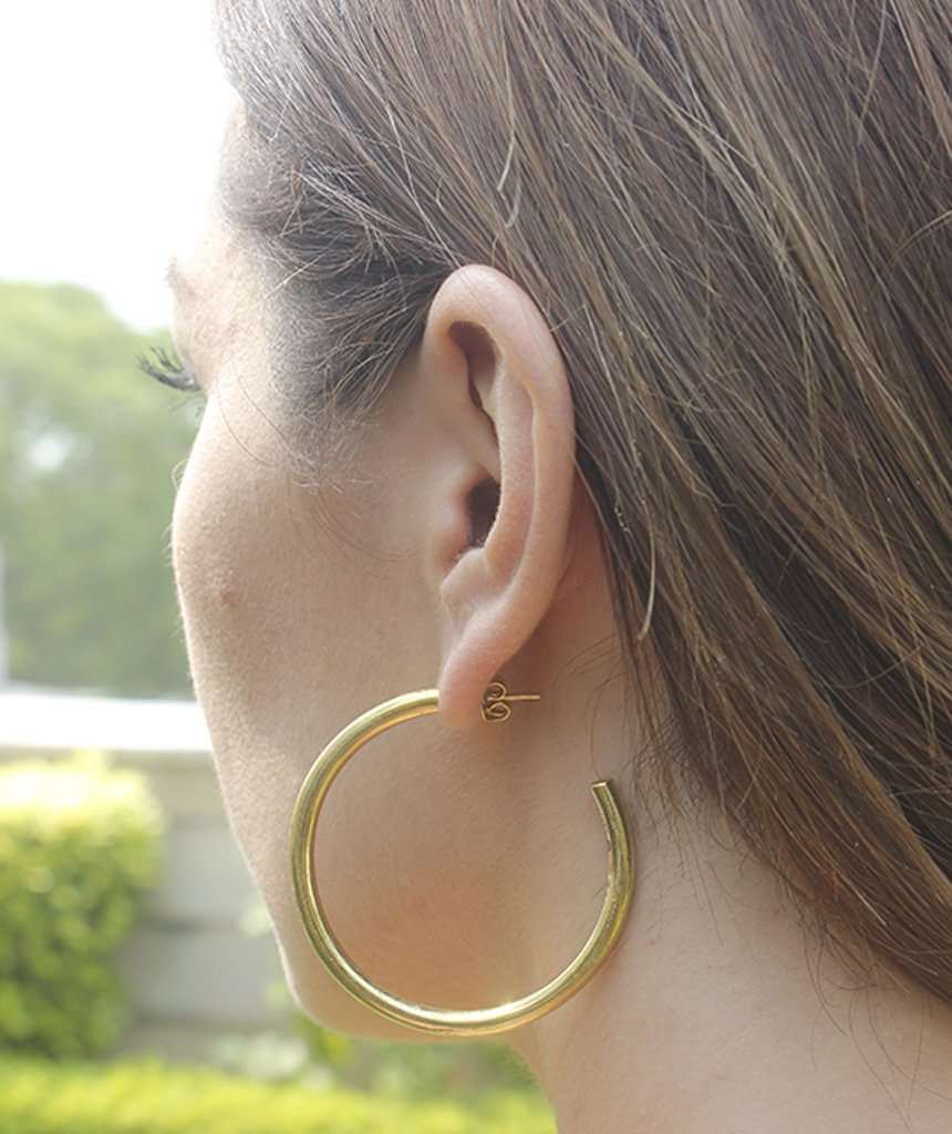 Gold Basic Semi-Open Hoop Earrings