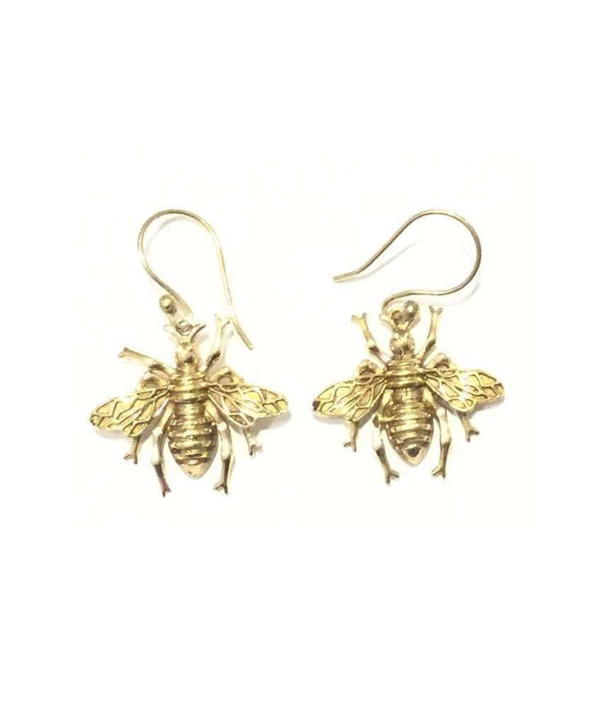 Gold Bee Earrings