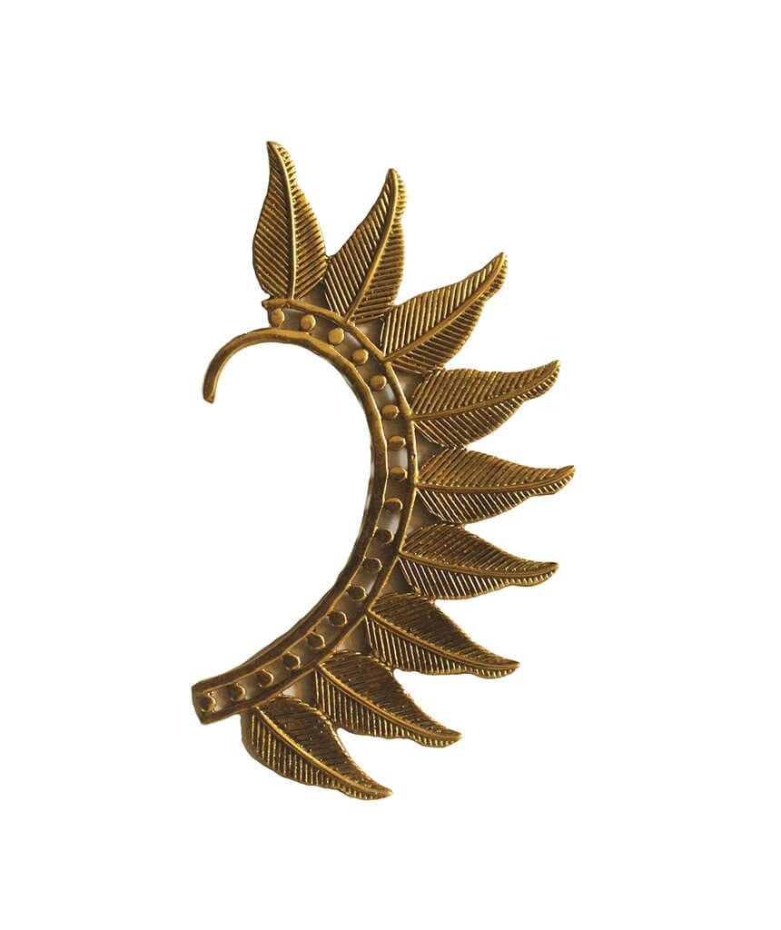 Gold Bold Boho Leaf Earcuff