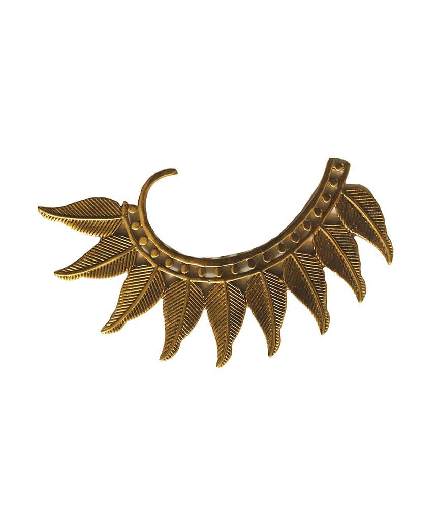 Gold Bold Boho Leaf Earcuff