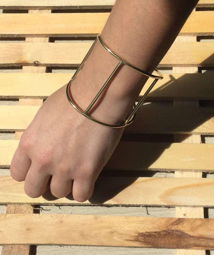 Gold Cage Cuff Bracelet