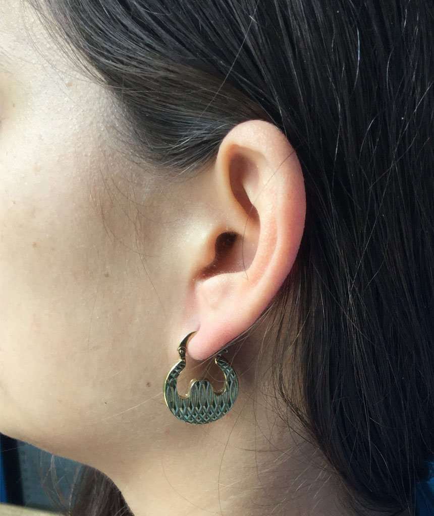 Gold Circle Baggy Earrings