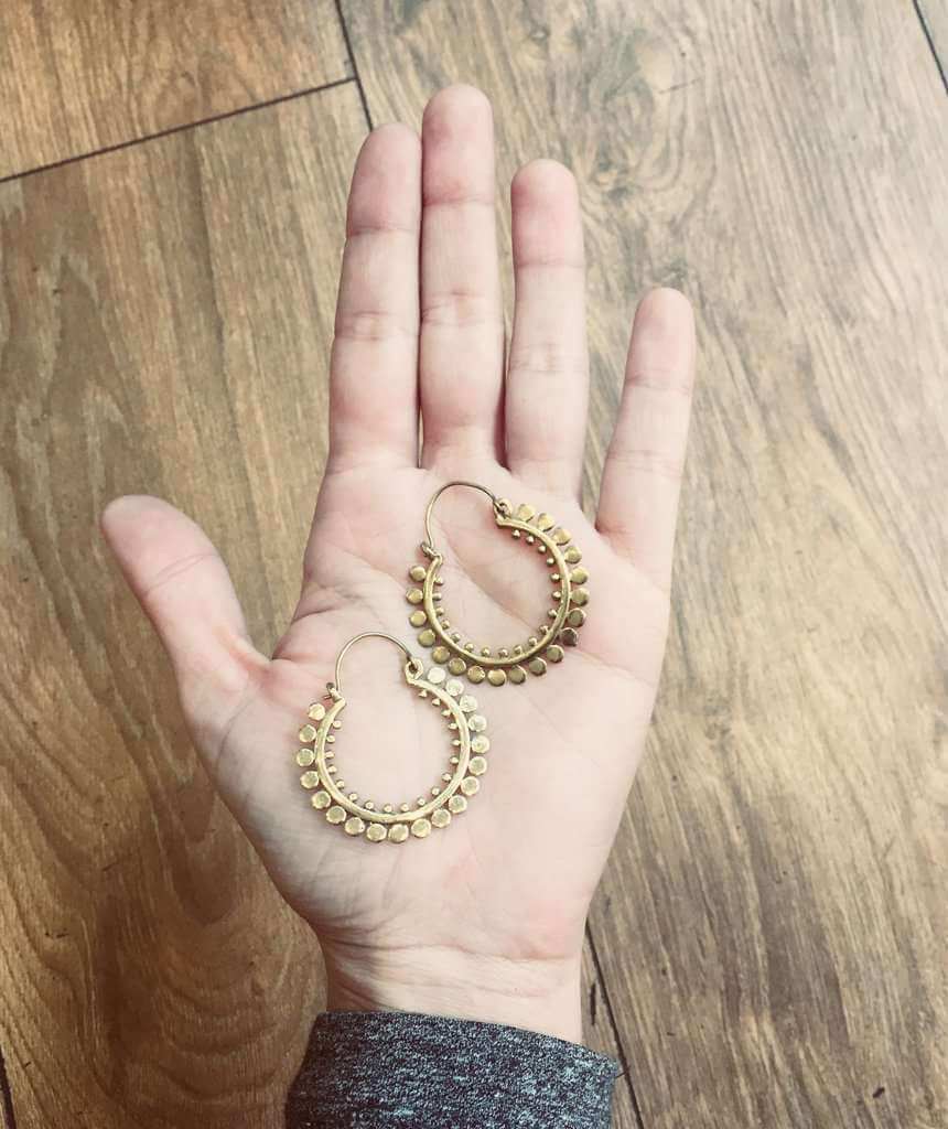 Gold Circular Sun Earrings