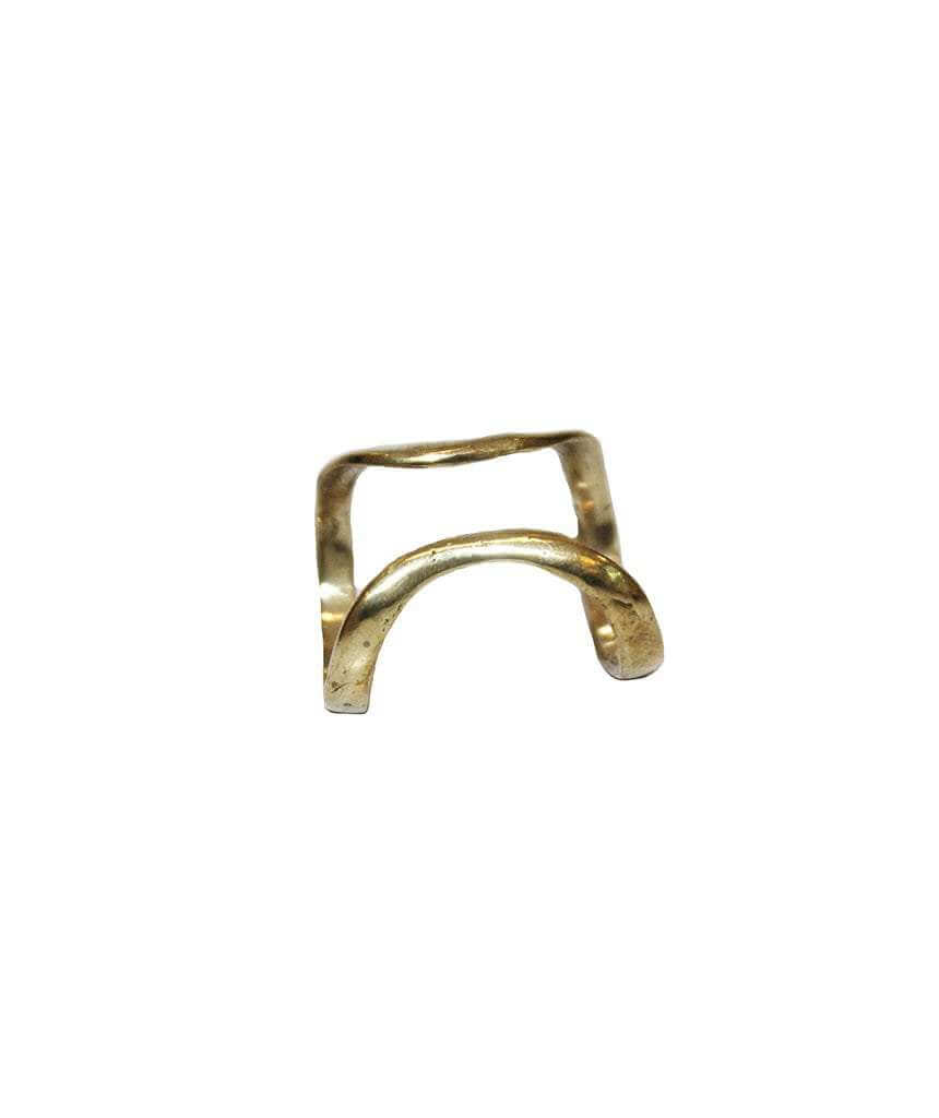 Gold Double Ring in One