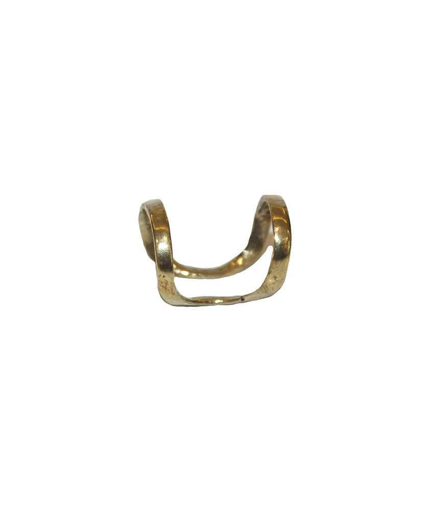 Gold Double Ring in One