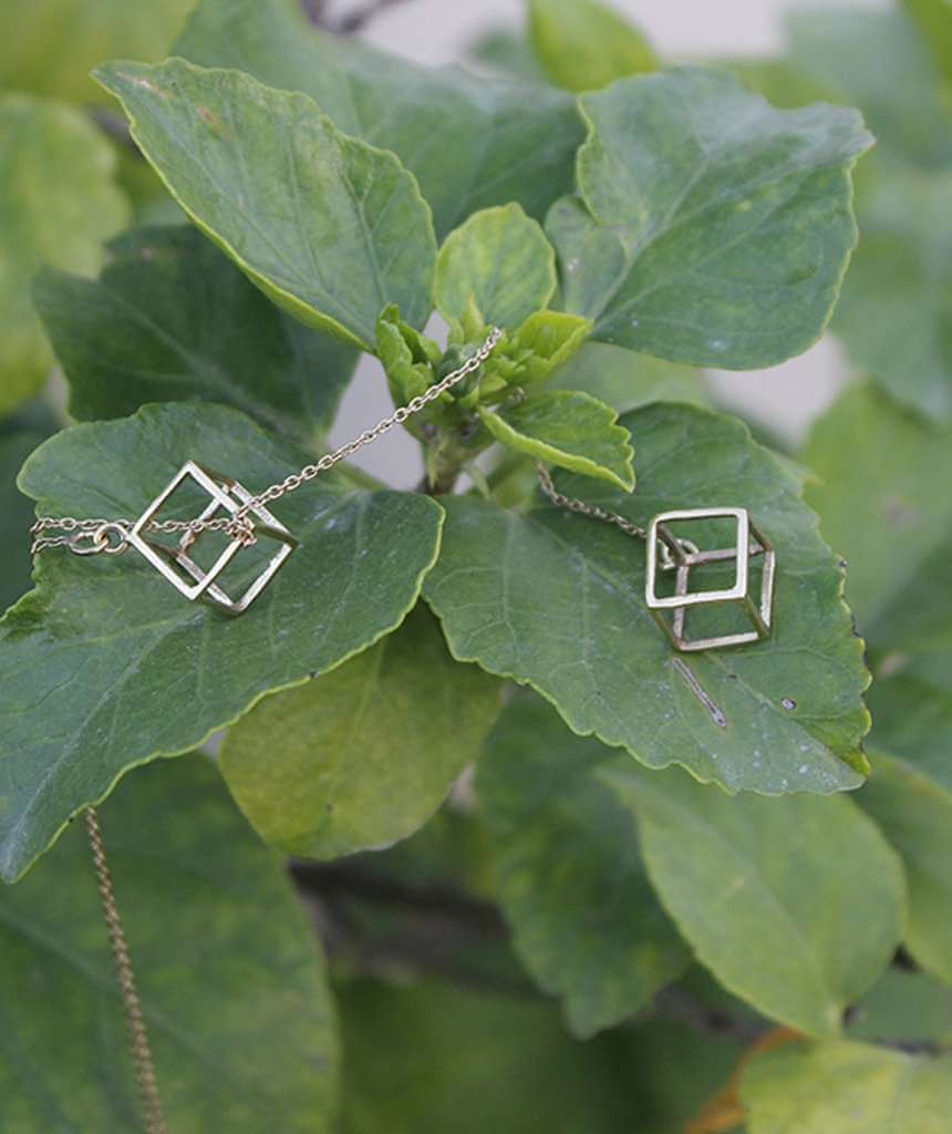 Gold Double Square Classic Necklace