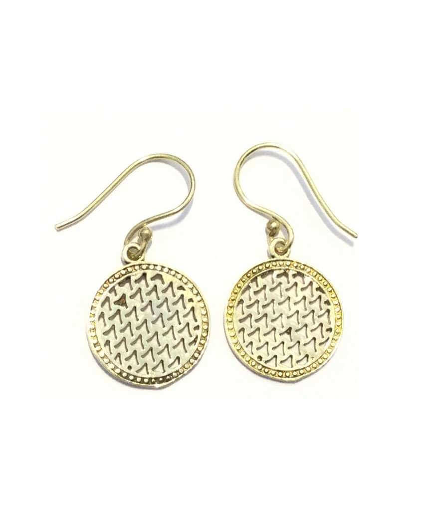 Gold Drop Circle Earrings