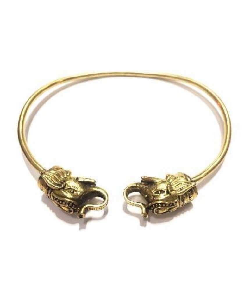 Gold Elephant Bangle Bracelet