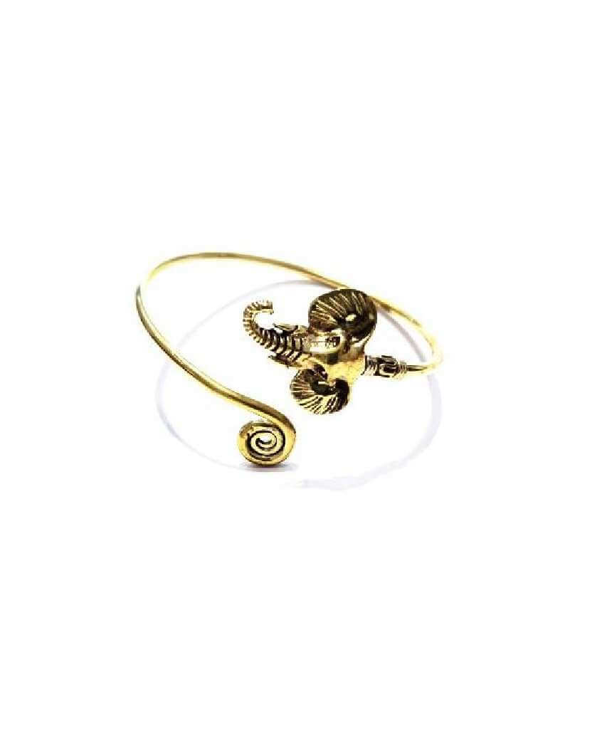 Gold Elephant Bangle Bracelet