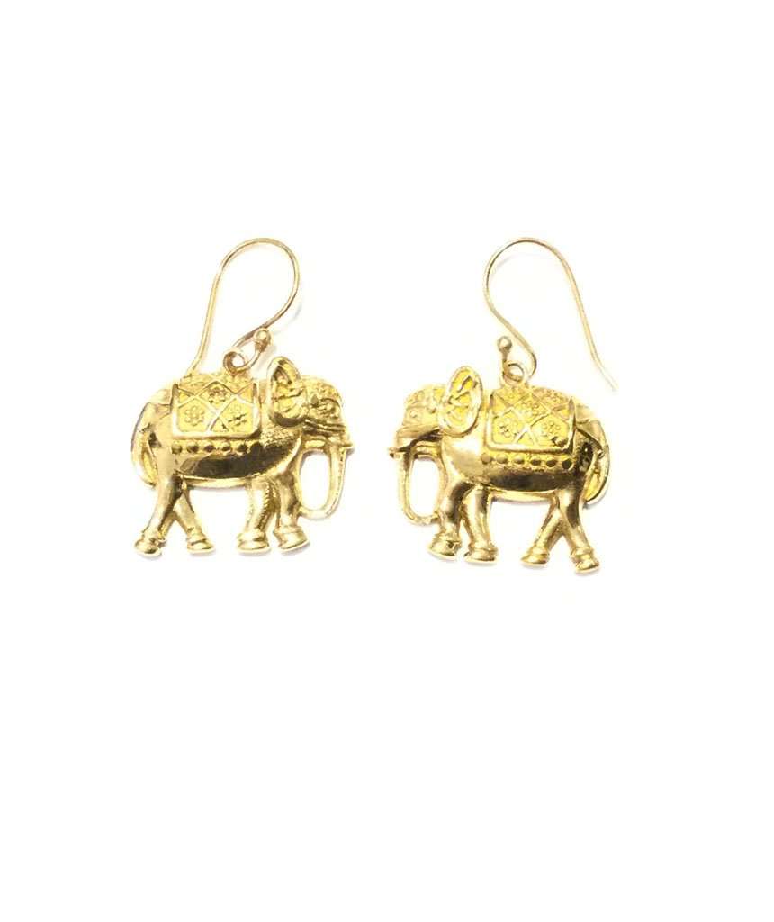 Gold Elephant Earrings