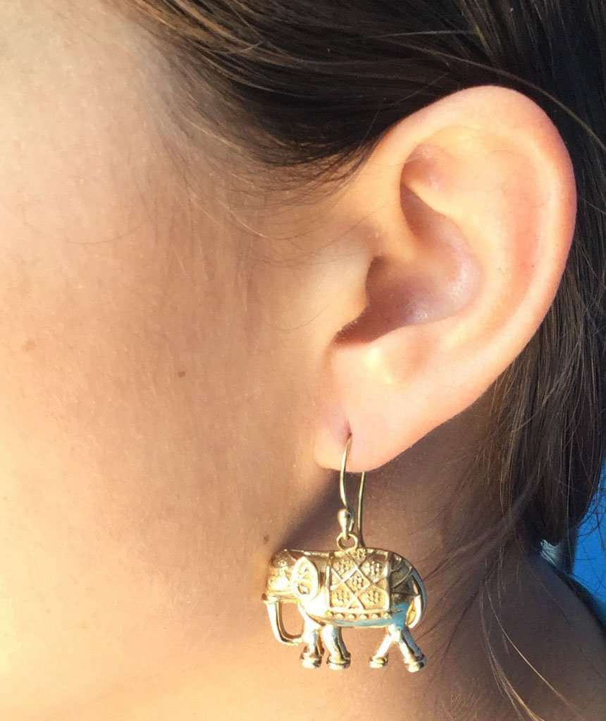 Gold Elephant Earrings