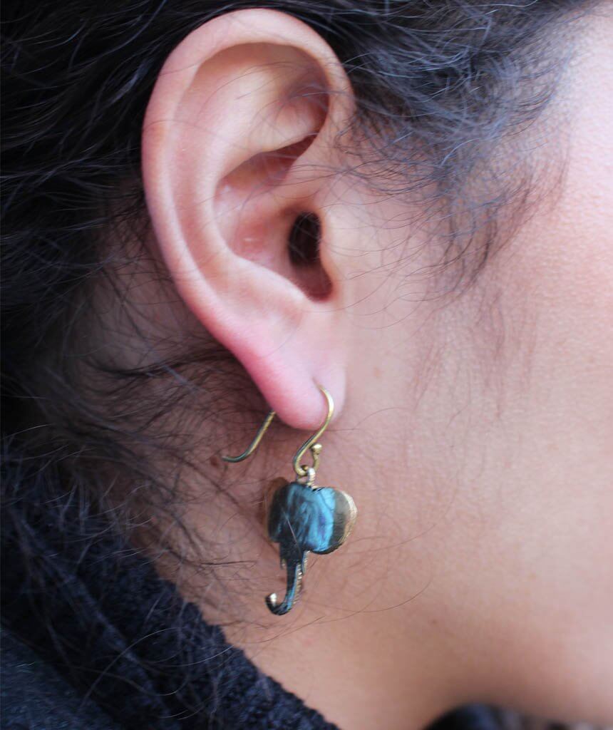 Gold Elephant Earrings