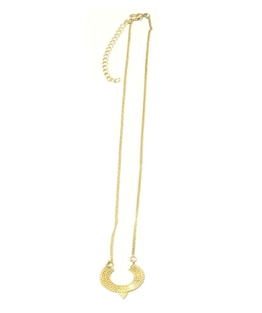 Gold Ethnic Brass Necklace