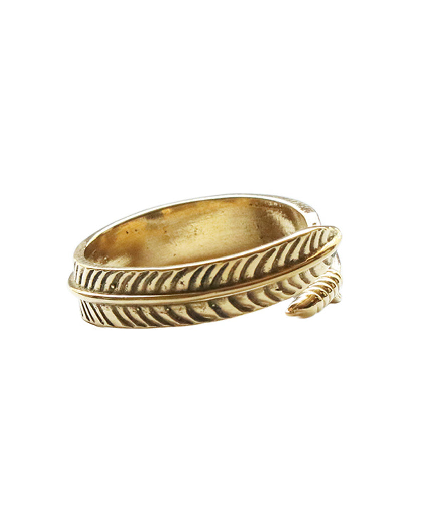 Gold Feather Ring