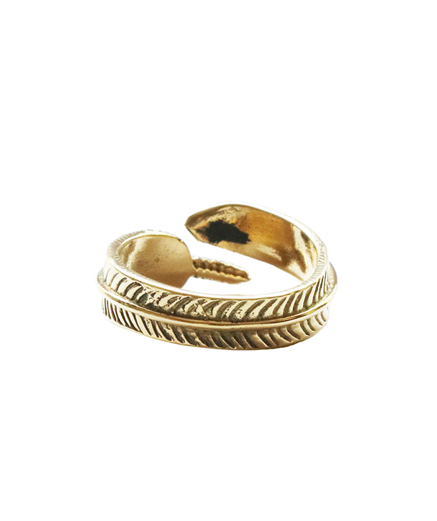 Gold Feather Ring