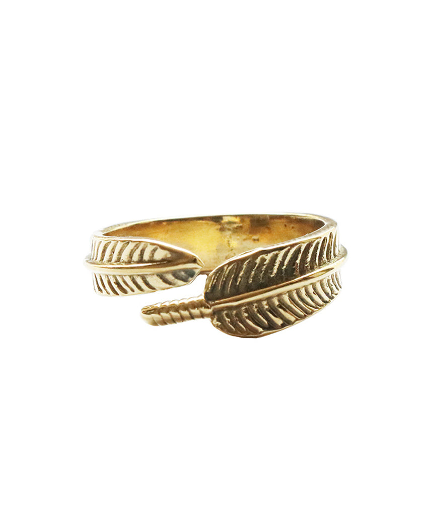 Gold Feather Ring