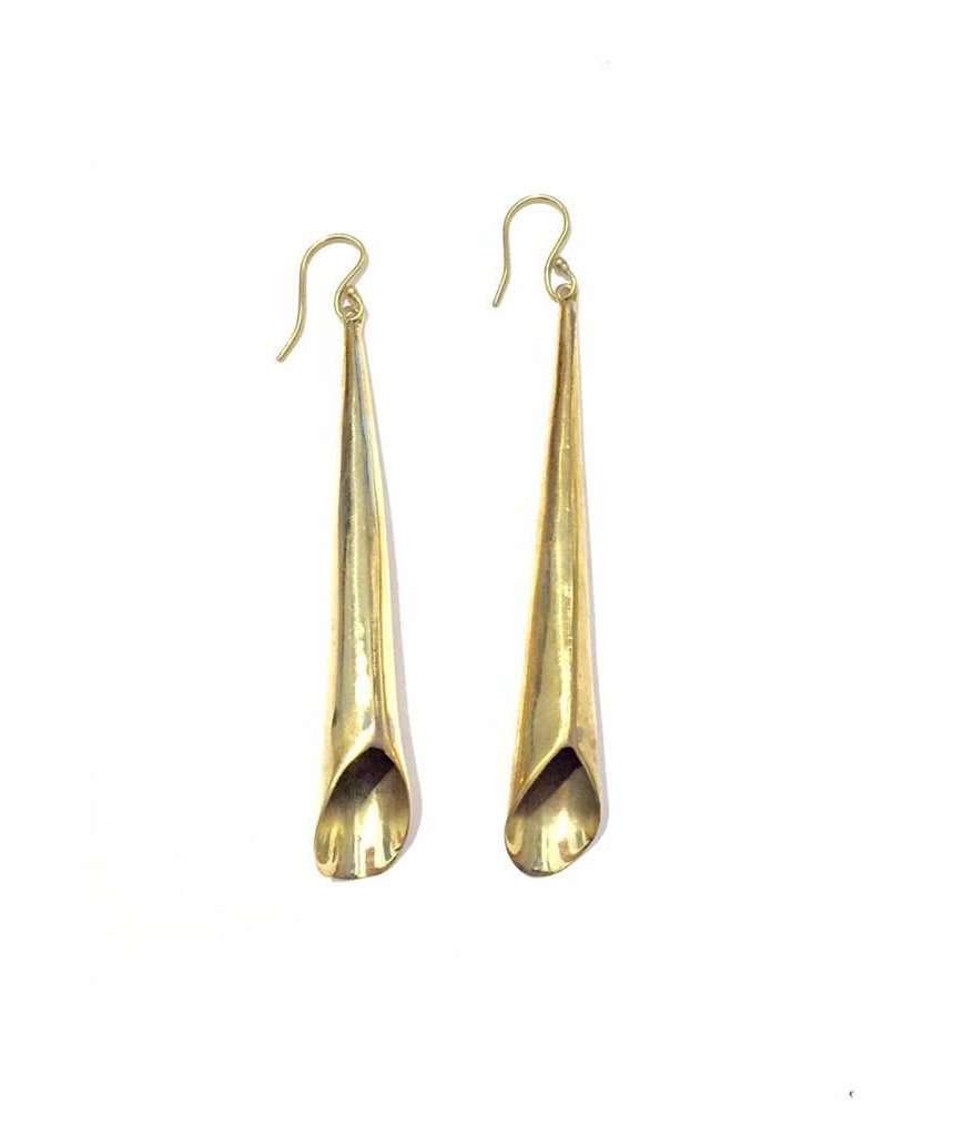 Gold Flute Earrings