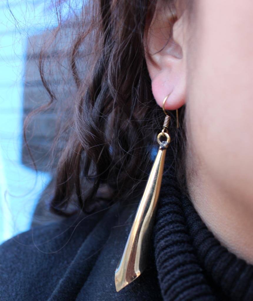 Gold Flute Earrings