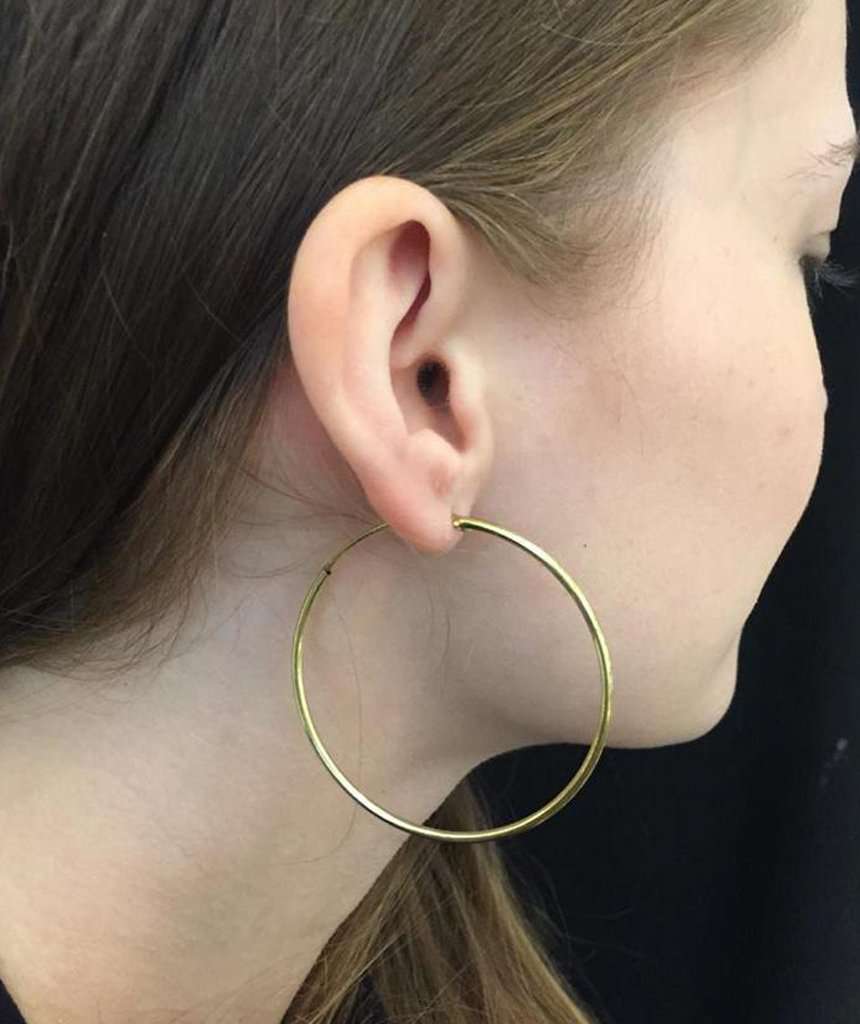 Gold Large Elegant Hoop Earrings