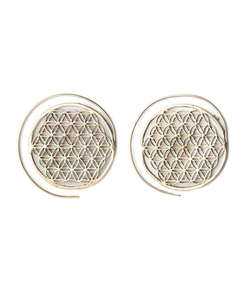 Gold Large Honeycomb Hoop Earrings