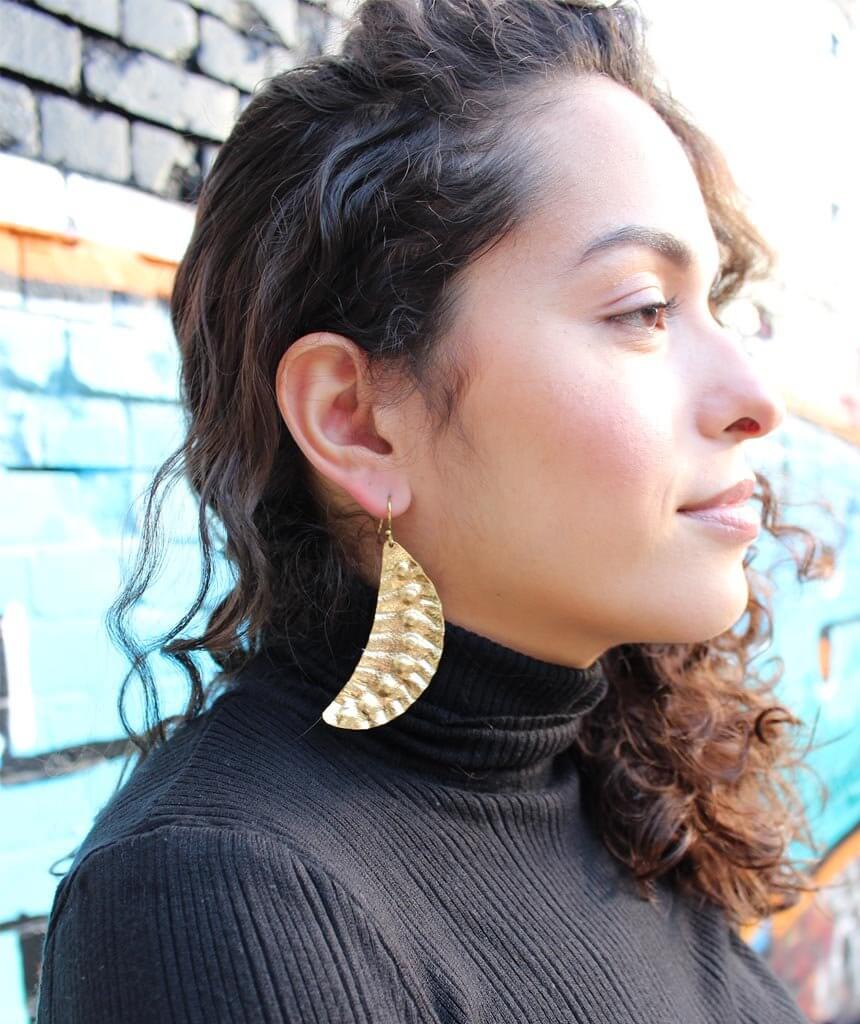 Gold Leaf Statement Earrings