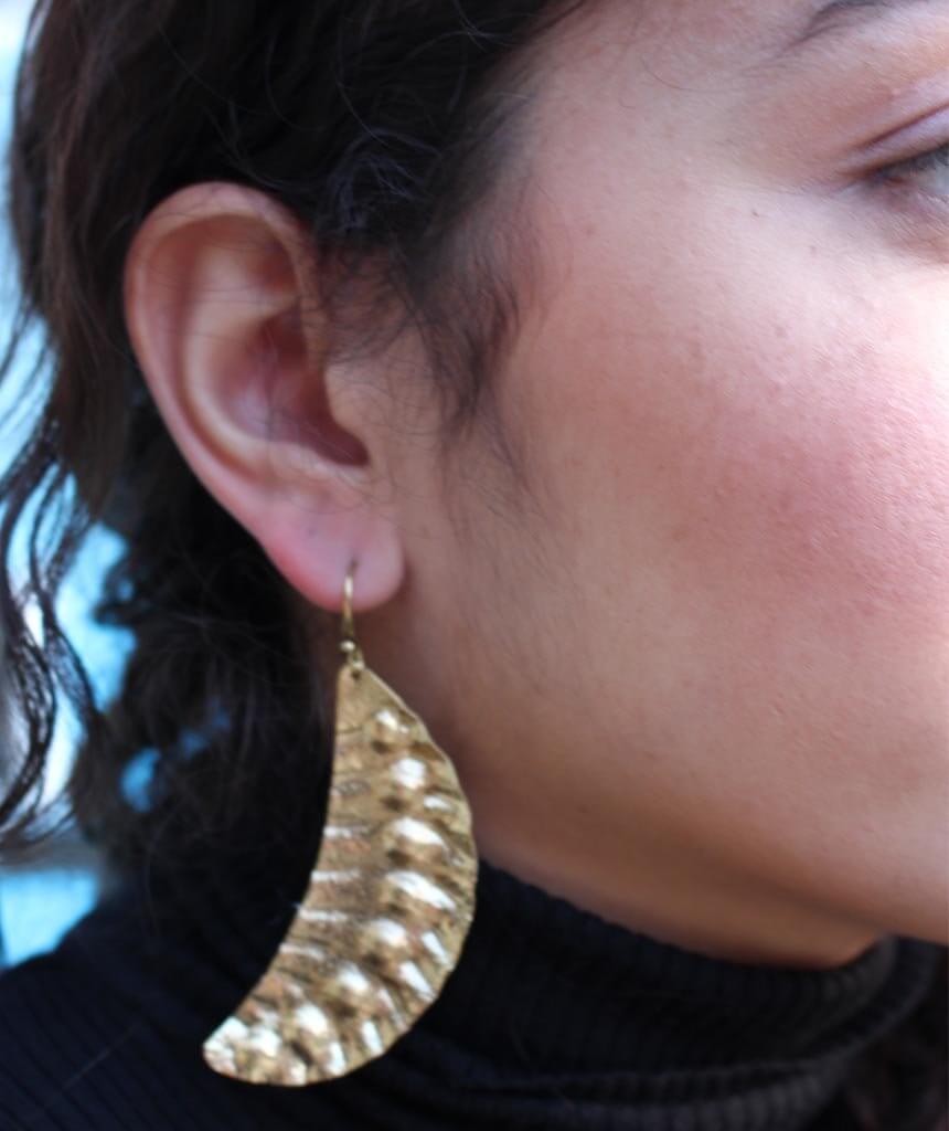 Gold Leaf Statement Earrings