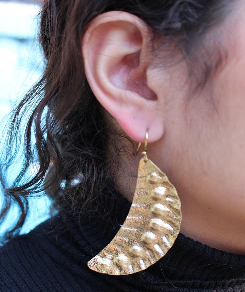 Gold Leaf Statement Earrings