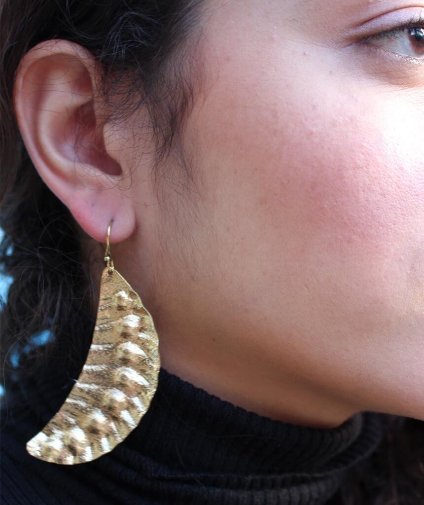 Gold Leaf Statement Earrings