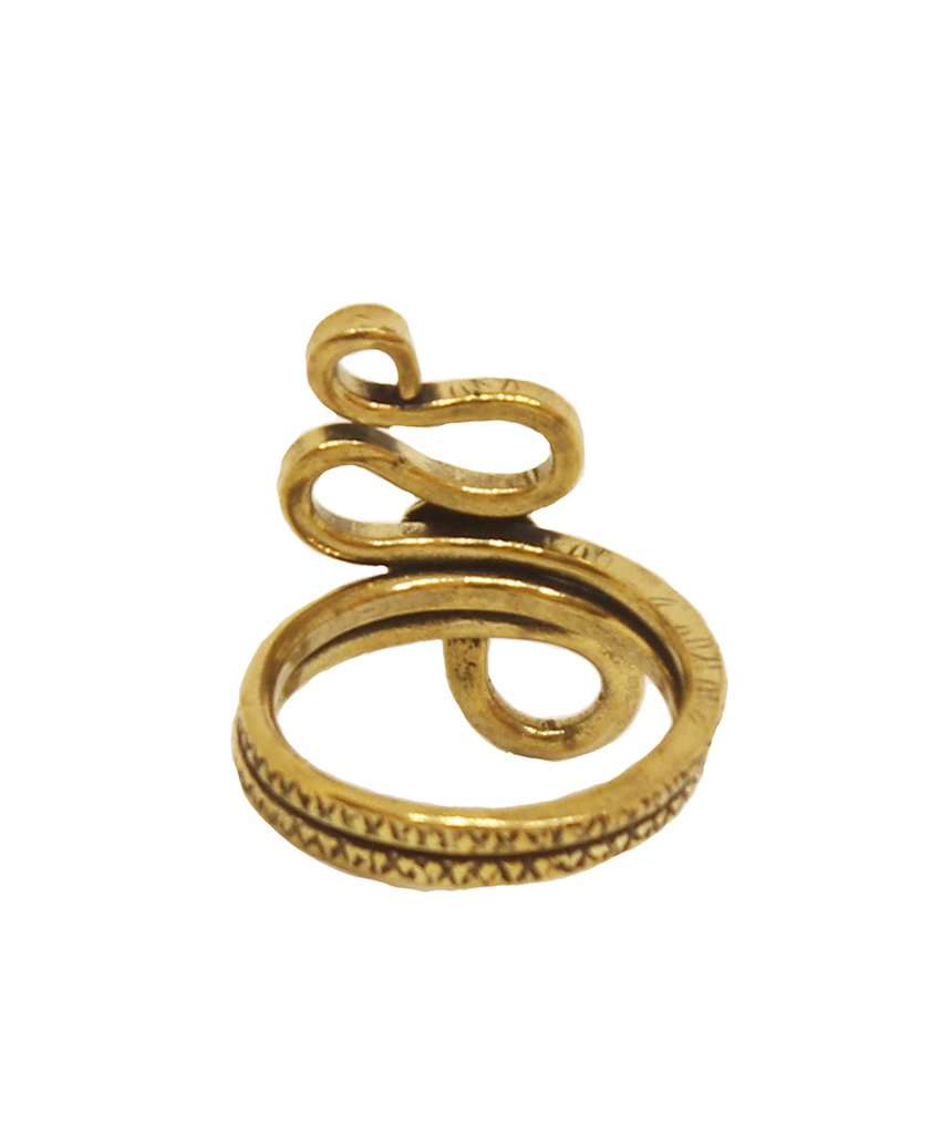 Gold Long Snake Statement Ring