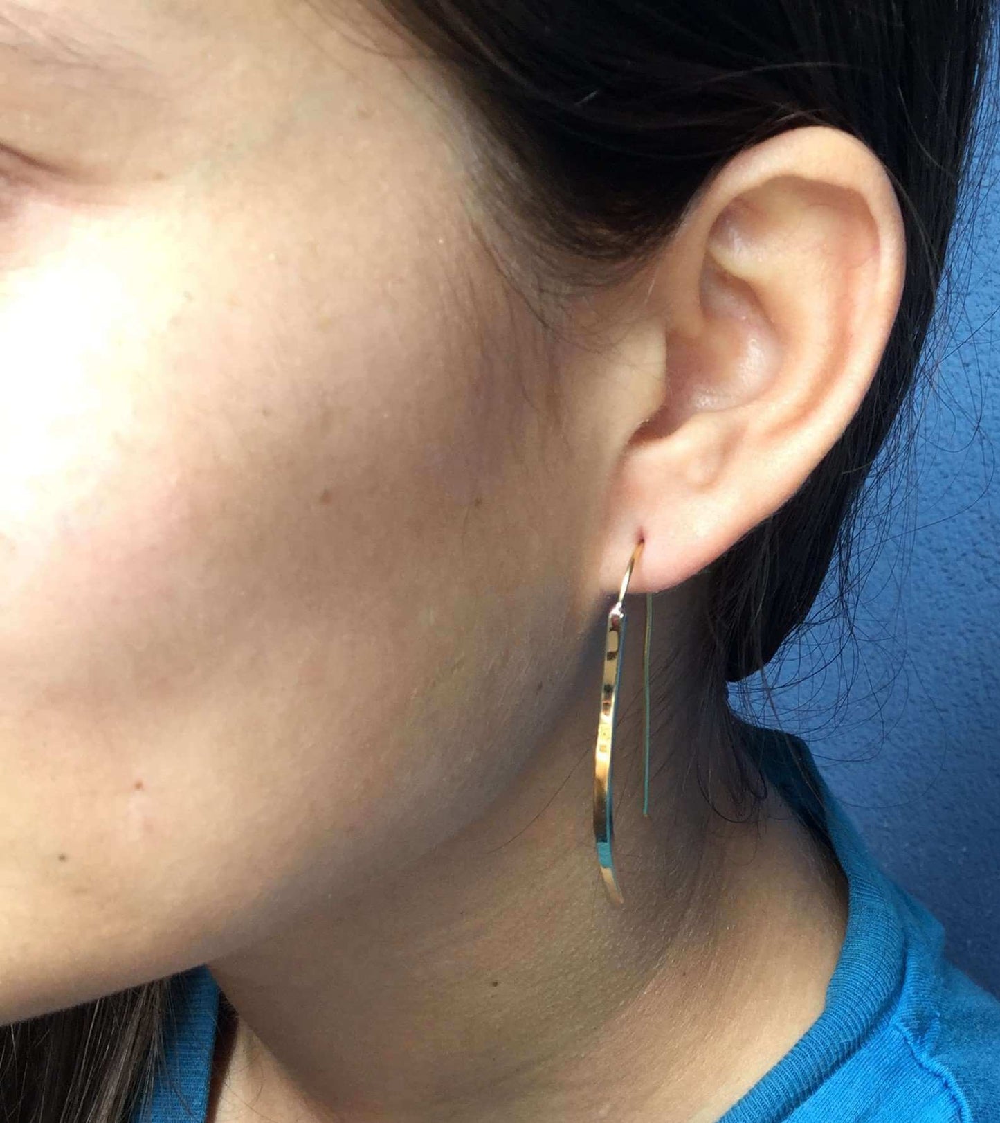 Gold Long Thin Earrings