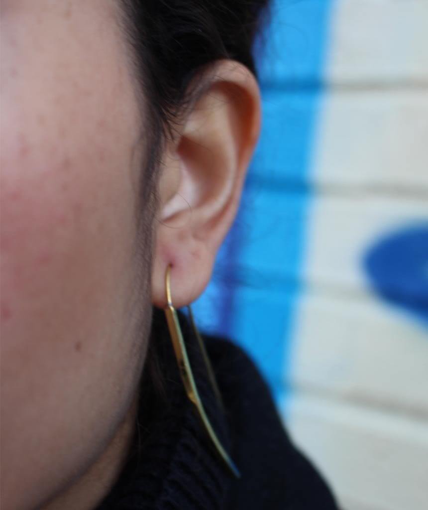 Gold Long Thin Earrings