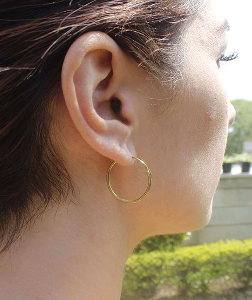 Gold Medium Elegant Hoop Earrings