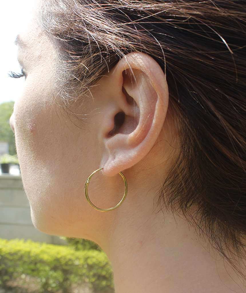 Gold Medium Elegant Hoop Earrings