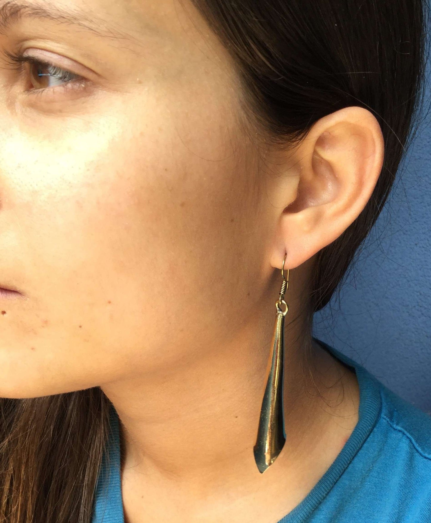 Gold Medium Flute Earrings