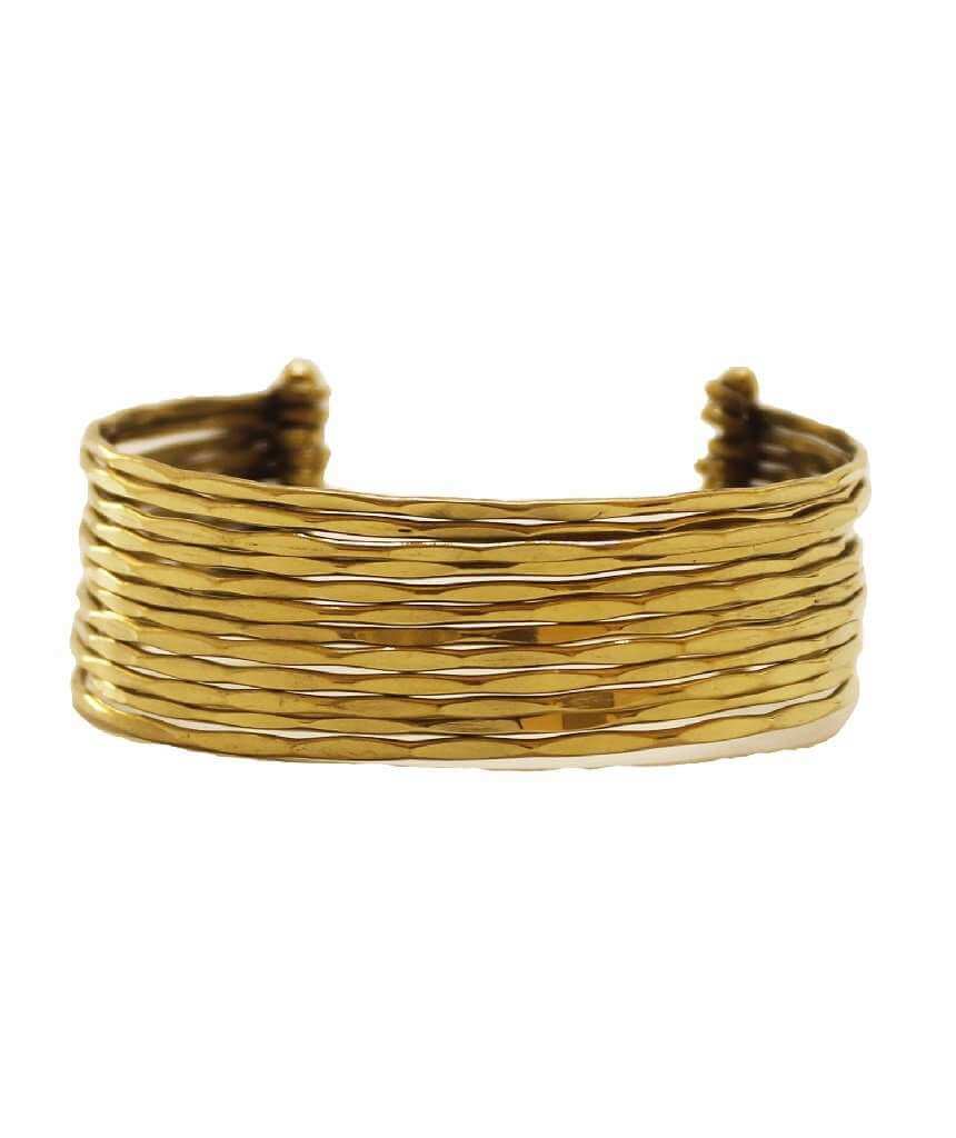 Gold Medium Multistrand Statement Brass Cuff