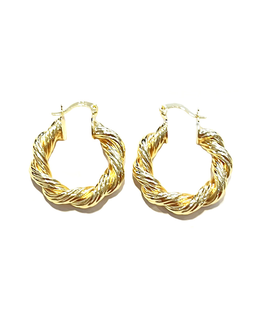 Gold Medium Stainless Steel Swirly Hoops