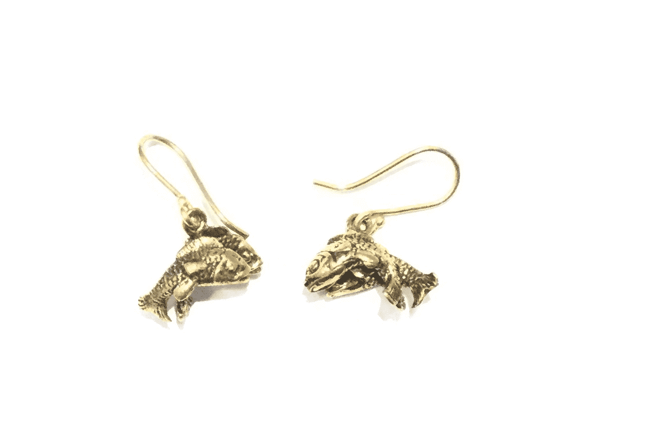 Gold Mini Fish Earrings
